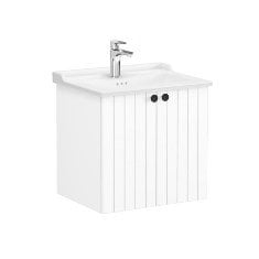 Vitra Root Groove 69275 Lavabo Dolabı, Kapaklı, 60 Cm, Mat Beyaz, Klasik Lavabolu